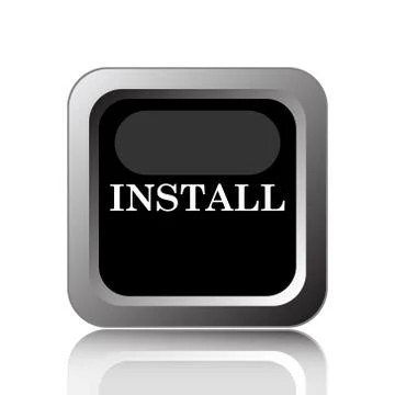 Install icon. Internet button on white background.. Stock Illustration