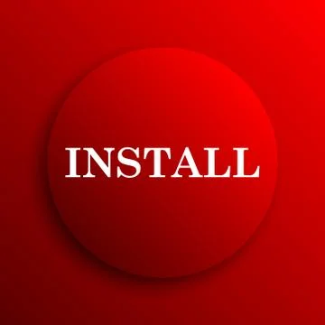 Install icon. Internet button on white background.. Illustrazione stock
