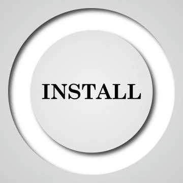 Install icon. Internet button on white background.. Stock Illustration