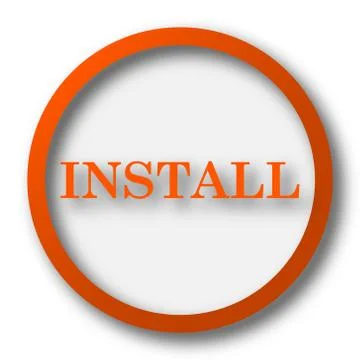 Install icon. Internet button on white background.. Stock Illustration