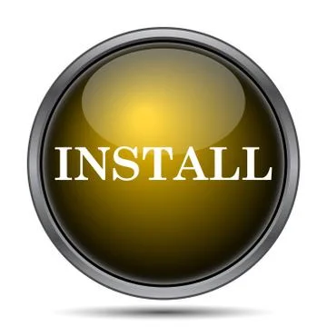 Install icon. Internet button on white background.. Illustrazione stock