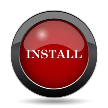 Install icon. Internet button on white background.. Stock Illustration