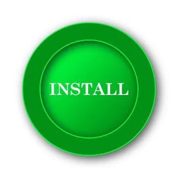Install icon. Internet button on white background.. Stock Illustration