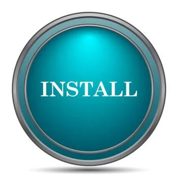 Install icon. Internet button on white background.. Stock Illustration