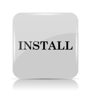 Install icon. Internet button on white background.. Stock Illustration
