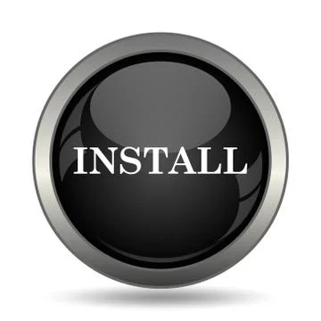 Install icon. Internet button on white background. . Stock Illustration