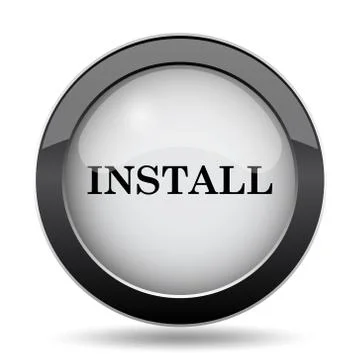 Install icon. Internet button on white background.. Stock Illustration