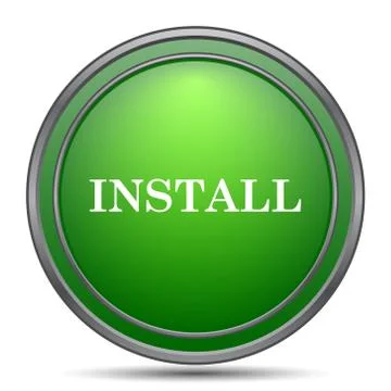 Install icon. Internet button on white background.. Stock Illustration