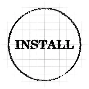 Install icon. Internet button on white background.. Stock Illustration