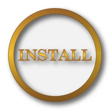 Install icon. Internet button on white background.. Illustrazione stock