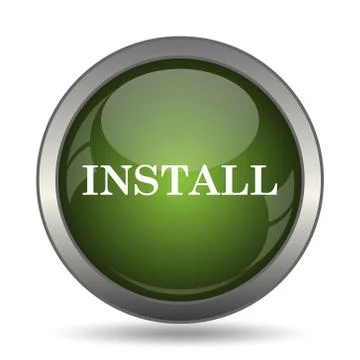 Install icon. Internet button on white background. . Stock Illustration