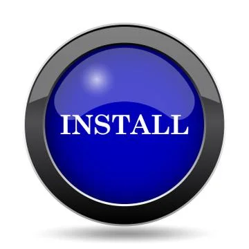 Install icon. Internet button on white background.. Stock Illustration