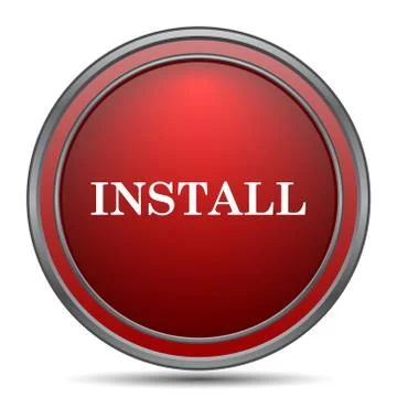 Install icon. Internet button on white background.. Stock Illustration