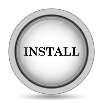 Install icon. Internet button on white background.. Stock Illustration
