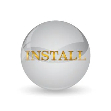 Install icon. Internet button on white background. . Stock Illustration