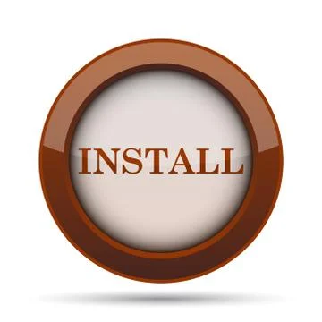 Install icon. Internet button on white background. . Stock Illustration