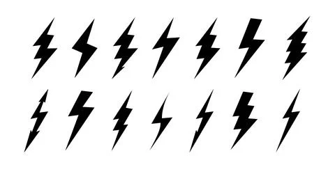 Install Lightning. Flat style vector . Lightning bolt Lightning flash icon set Stock Illustration