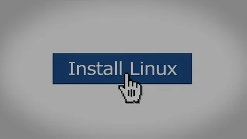 Install Linux Button Click Animation Video stock 333127223