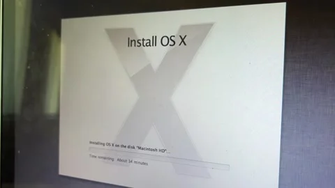 Install mac OS X Installation Software Macbook Laptop Stock Footage 297237199