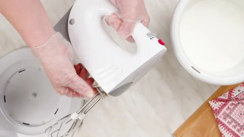 Install the mixer on a support and turn it on. test with a mixer. Stock Footage 148928602