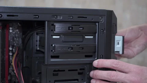 Install an optical drive in a computer Video stock 308710458