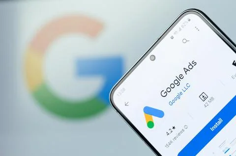 Install or uninstall Google ads app Stock Photos