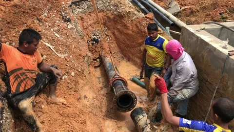 INSTALL PIPE Stock Footage 100693372