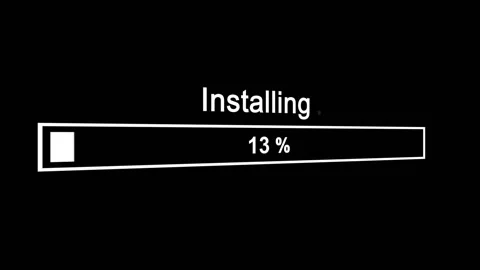 Install Program Process Animation on Black Background Stock Footage 102171223