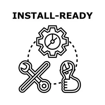 Install ready concept with engineering tools and gear Stock Illustration
