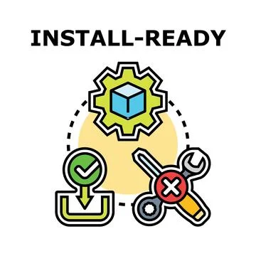 Install ready software package development concept イラスト素材