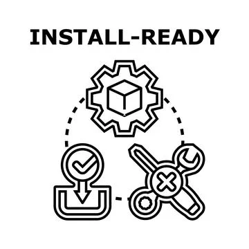 Install ready software package development concept Stock-Illustration