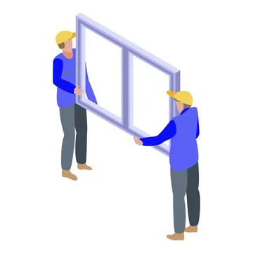 Install window icon, isometric style Stock Illustration