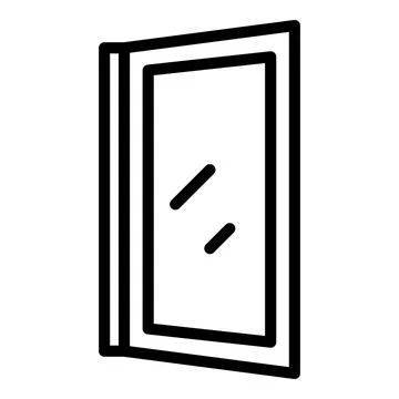 Install window icon, outline style Stock Illustration