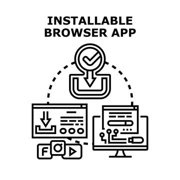 Installable browser app concept vector illustration 스톡 일러스트