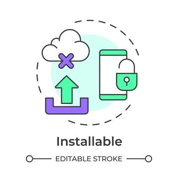 Installable multi color concept icon 스톡 일러스트