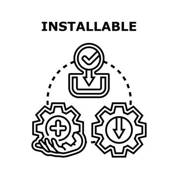 Installable software feature and application download concept Stock Illustration