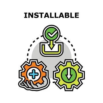 Installable software feature and application download concept Stock Illustration