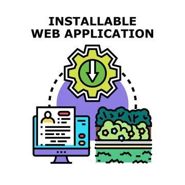 Installable web application developing and downloading process Ilustración de archivo