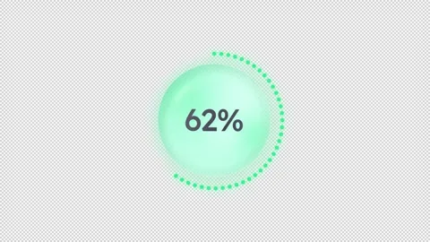 Installation completion green circle percent loading animation Stock Footage 337775674