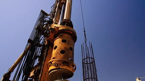Installation of cone frame formwork on a construction site for a concrete founda Stock Footage 223406034