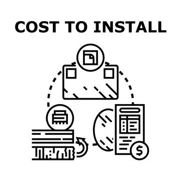 Installation costing process with calculation and planning Stockillustratie