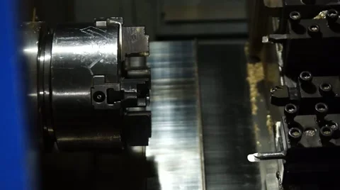 Installation datale in the lathe Chuck programmable machine. Stock Footage 49432329