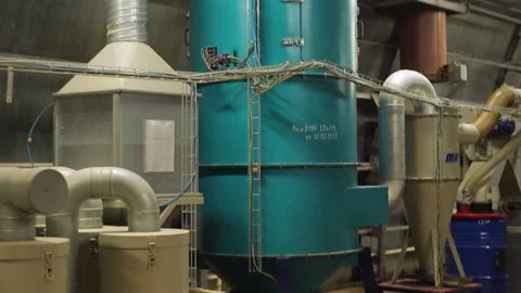 Installation for demercurization and processing of fluorescent mercury lamps Stock Footage 226628449