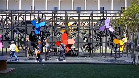 Installation for the Design Week of 'Salone del Mobile' Stock Footage 289467875