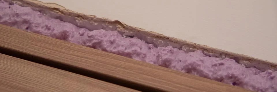Installation of doors using polyurethane foam mounting Stock Photos