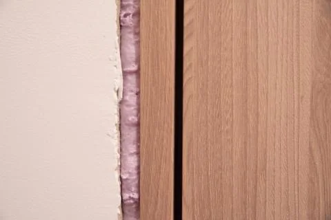 Installation of doors using polyurethane foam mounting Stock Photos