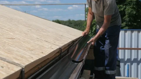 Installation of a drainage system. Construction of a private house. High-altitud Vídeo Stock 230277459