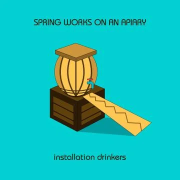Installation drinkers (spring work) Stock Illustration
