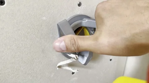 Installation of drywall socket boxes Stock Footage 315152255