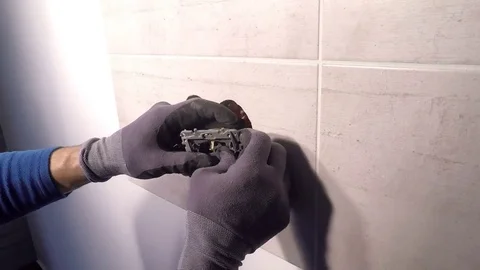 Installation of electrical equipment Stock Footage 83279206